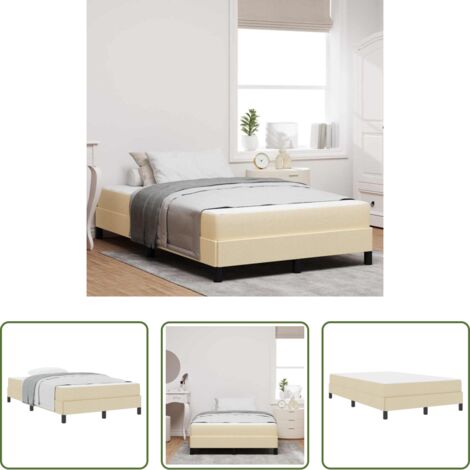Colchón de somier -  Cama tipo Box Spring con colchón Crema 120 x 200 cm tela