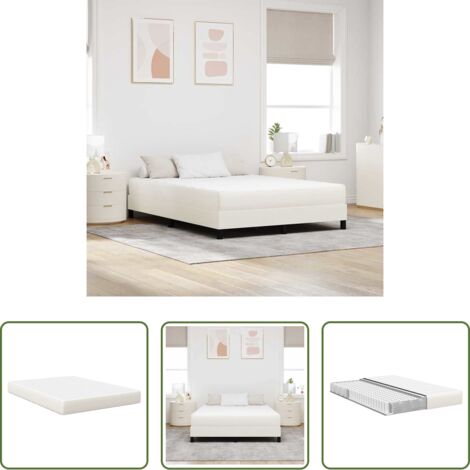 Colchón de tela -  Colchón de Cama con colchón Crema 160 x 200 cm tela