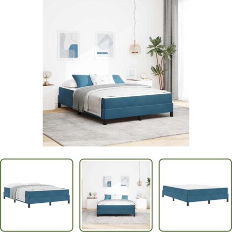 Colchón ensacado -  Cama tipo Box Spring con colchón Azul Oscuro 140 x 200 cm tela