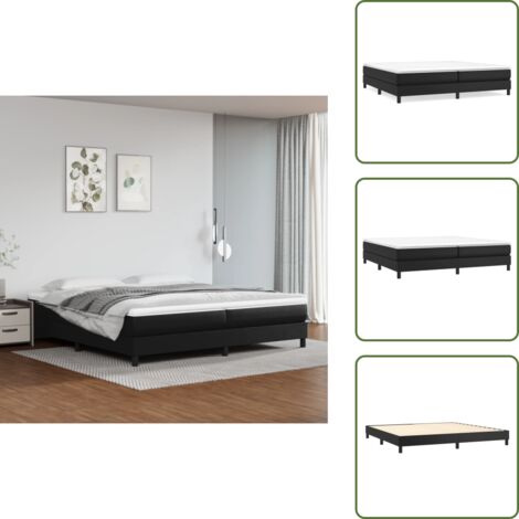 Colchón ensacado - vidaXL Cama box spring con colchón cuero sintético negro 200x200 cm - Cama de muelles