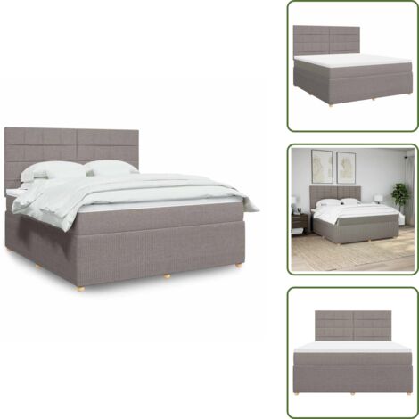 Colchón ensacado - vidaXL Cama box spring con colchón tela gris taupe 180x200 cm - Cama de muelles