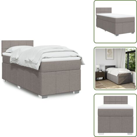 Colchón ensacado - vidaXL Cama box spring con colchón tela gris taupe 80x200 cm - Cama de muelles