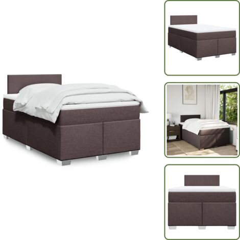Colchón ensacado - vidaXL Cama box spring con colchón tela marrón oscuro 120x200 cm - Cama de muelles