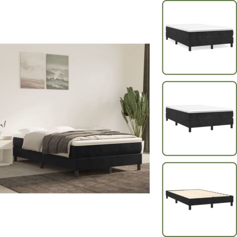 Colchón ensacado - vidaXL Cama box spring con colchón terciopelo negro 120x200 cm - Cama con terciopelo