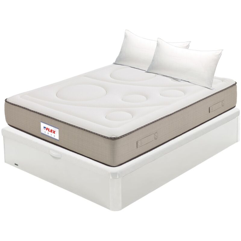 

Colchón Visco Airvex Supreme 135x190 + Canapé Abatible Madera 19 Blanco + 2 Almohadas Líder (Montaje no incluido, entrega a pie de calle) - Flex