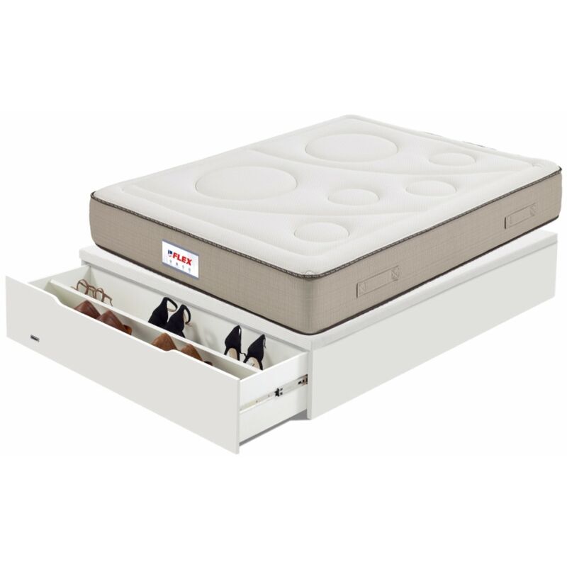 

Colchón Visco Airvex Supreme + Canapé Abatible Zapatero Blanco 90X200 (Montaje no incluido, entrega a pie de calle) - Flex