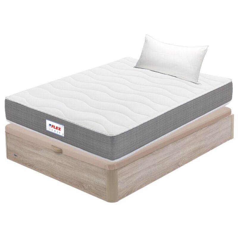 

Colchón Visco Supreme 105x200 + Canapé Abatible Madera 19 Natural + Almohada Líder (Montaje no incluido, entrega a pie de calle) - Flex