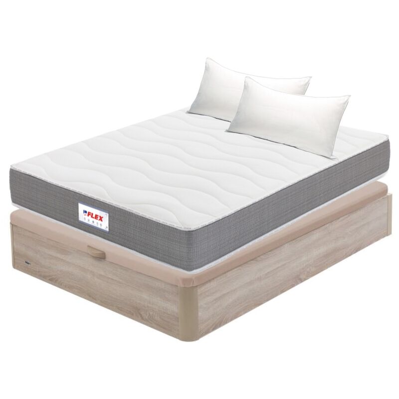 

Colchón Visco Supreme 135x200 + Canapé Abatible Madera 19 Natural + 2 Almohadas Líder (Montaje no incluido, entrega a pie de calle) - Flex