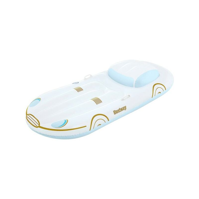 Trade Shop Traesio - Colchon Hinchable Flotante Para Piscina 228X108Cm Asas Portabebidas 43651