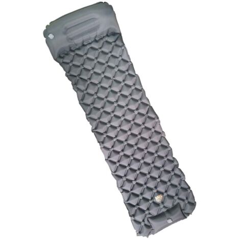 Colchón hinchable de viaje, 190 x 58 cm, gris.