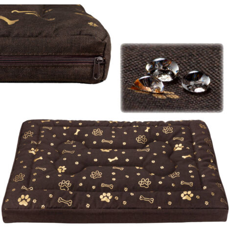 Colchón impermeable suave para cama de perro Welsti marrón L 100x70 cm