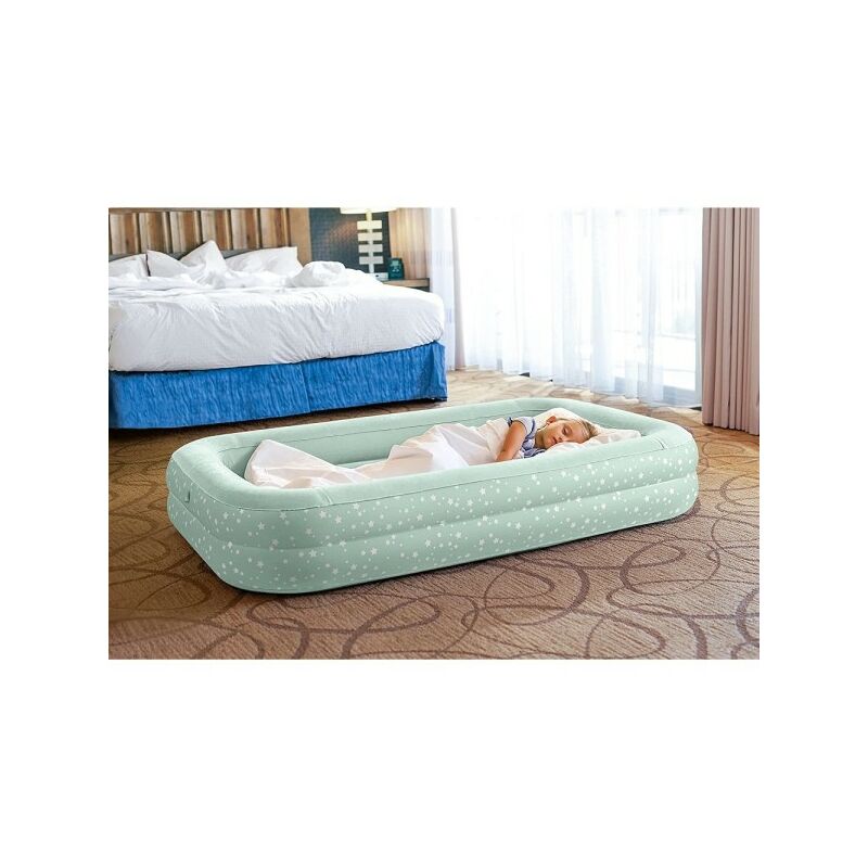 Trade Shop Traesio - Colchón Hinchable Bebe Con Bomba Manual Pvc 107X168X25Cm Para Niños 66810