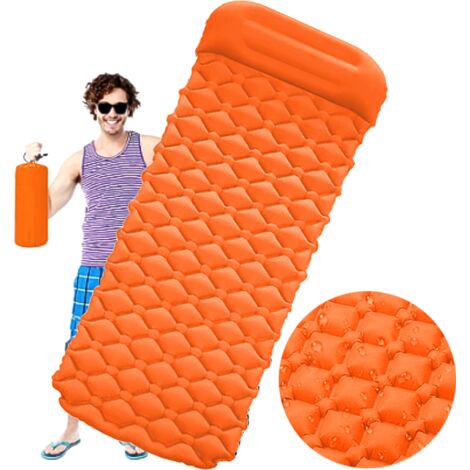 Colchón inflable para piscina, colchoneta para dormir para turistas, plegable para tienda de almohadas.