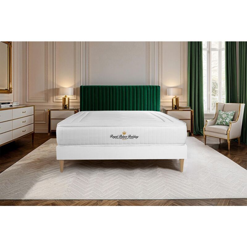 

Royal Palace Bedding - Colchón LANCASTER 130x200cm, Grosor: 22 cm, Muelles ensacados y espuma viscoelástica, 3 zonas de confort