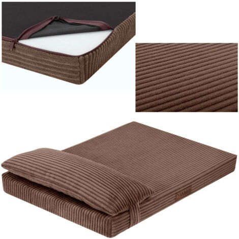 Colchón para cama de perro Welsti de pana marrón L 100x70 wigofil
