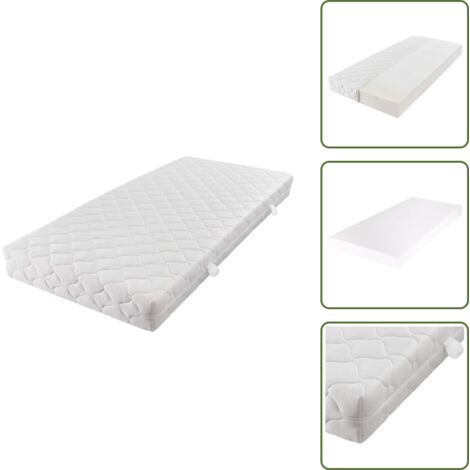 Colchón para insomnio - vidaXL Colchón con funda lavable de 200 x 90 x 17 cm H3 - Colchón para lumbalgia