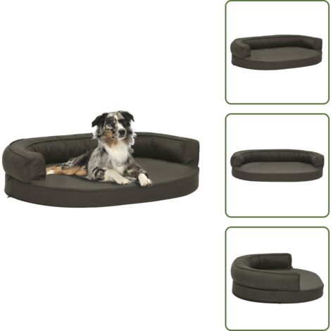 Colchón para mascotas - vidaXL Colchón para cama de perro ergonómico gris oscuro 75x53 cm - Cama para perros