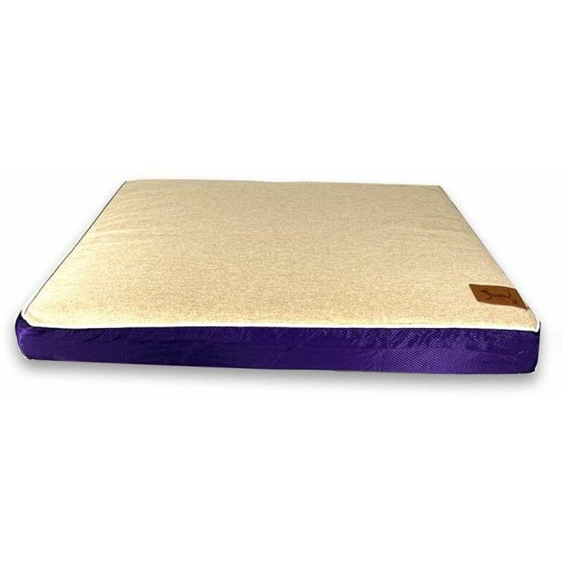 

COLCHÓN PARA PERRO-80X60X8cm-Cojín Cesta Perro para Grande/Mediano/Pequeño-BEIGE PURPLE-Crate Cama para Perro