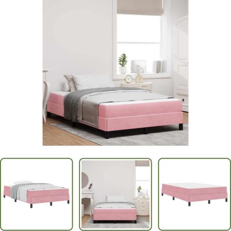 Colchón Rosa -  Cama tipo Box Spring con colchón Rosa 120 x 200 cm tela