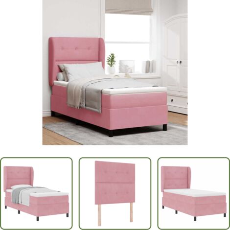 Colchón rosa -  Cama tipo Box Spring con colchón Rosa 200 x 100 cm Terciopelo