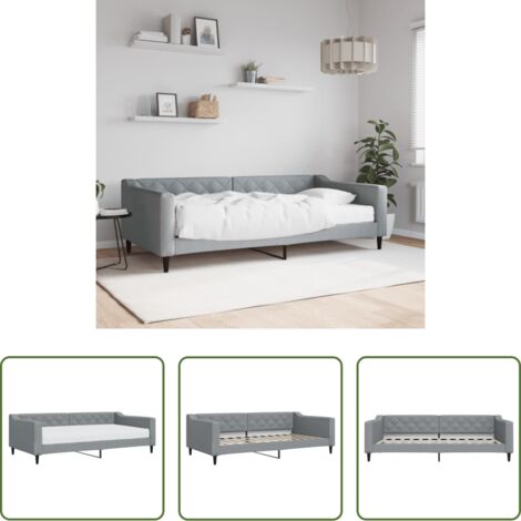 Colchón -  Sofá cama con colchón tela gris claro 100x200 cm
