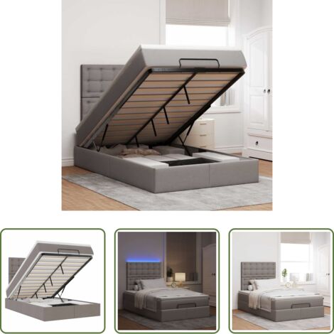 Colchón tela -  Estructura de cama otomana colchón tela topo 120x190 cm
