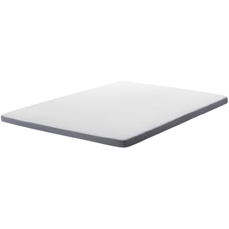 Colchón topper blanco con tejido gris doble 140 x 200 cm Comfy