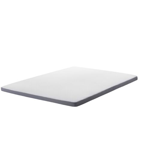 Colchón topper blanco con tejido gris doble 160 x 200 cm Comfy