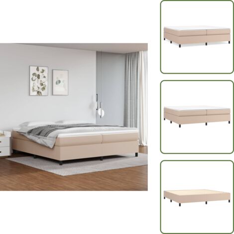 Colchón - vidaXL Estructura Estructura de cama con somier cuero sintético capuchino 200x200cm - Cama cuero sintético
