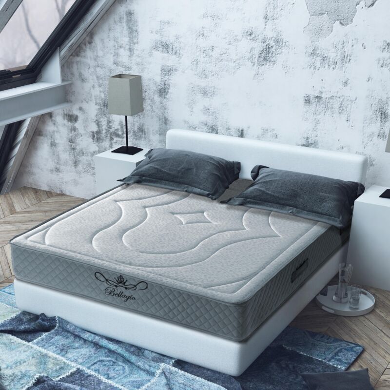 

Colchón Viscoelástico Memory Ergonómico 160x200 - Espuma de alta resiliencia | Bellagio Deluxe Total Comfort - Blanco