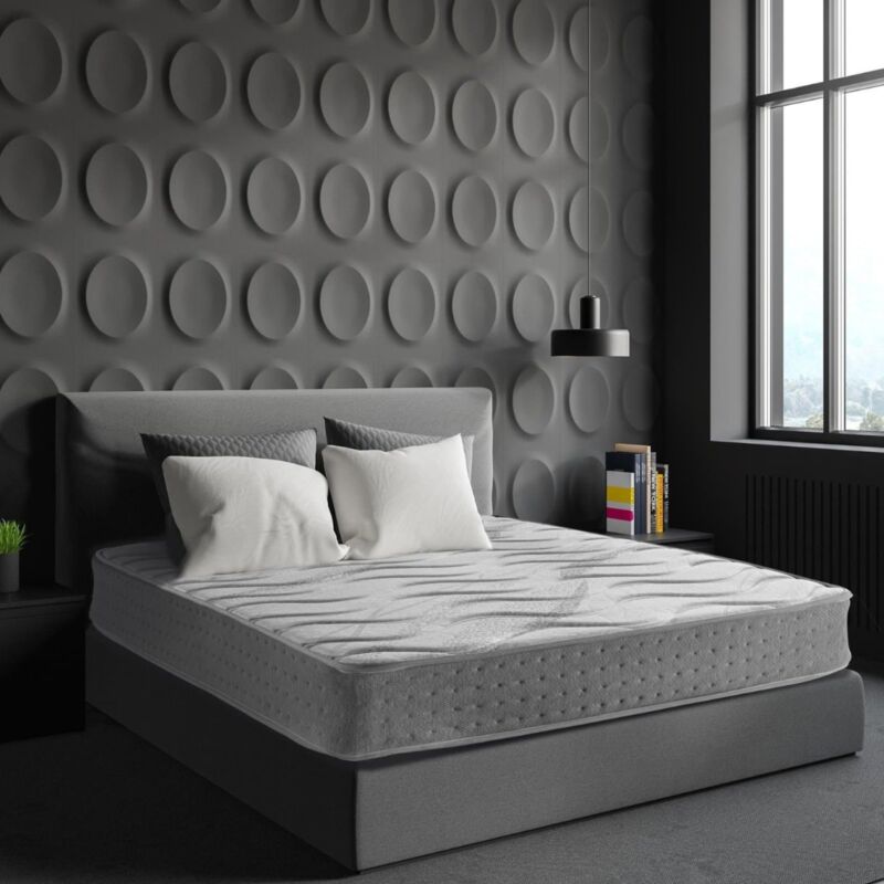 

Colchón ViscoGel-Grafeno Plus de Muelles ensacados 135X190|confort y refuerzo lumbar| 24 cm | Certificado Sanitized® y Oeko-Tex® - Blanco y Gris