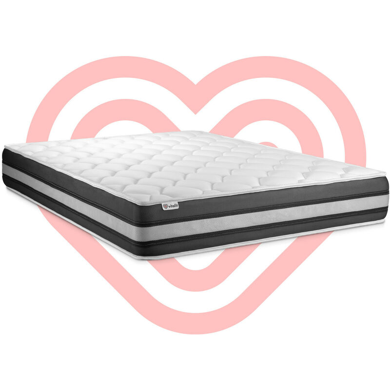 

Colchón VITALSPRING ZEN 200 x 200 cm, grosor : 26 cm, Muelles ensacados y espuma , 5 zonas de confort