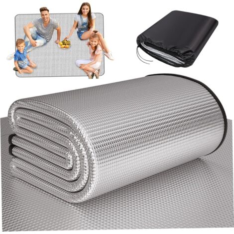 Colchoneta de camping de 150x198 cm (59x78 pulgadas), aislante, con estructura de aluminio, impermeable, para tienda de campaña o picnic. Manta de picnic de espuma de 4 mm (0,16 pulgadas) de grosor pa
