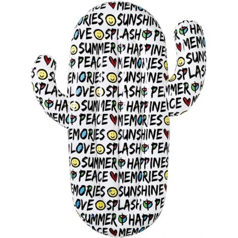 Colchoneta de frases cactus blanca y negra de PVC de 185x155 cm