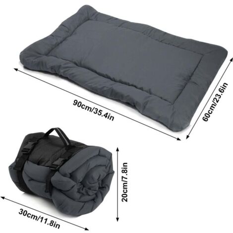 Colchoneta de viaje plegable para perros y gatos  Colchón impermeable de 90x60 cm  Portátil, antideslizante, fácil de limpiar  Gris
