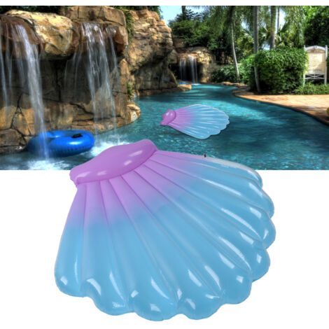 Colchoneta hinchable de PVC para piscina con forma de concha, tamaño XL (145 x 140 cm), 1332 g, ideal para piscina y playa.