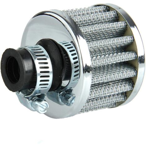 Cold Air Filter Crankcase Ventilation Turbo Fan 12MM Mini Silver for Car Motorcycle (Silver)