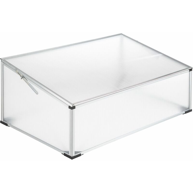 Cold frame - mini greenhouse, cold frame greenhouse, plastic cold frame - 102 x 61 x 41 / 31 cm - transparent
