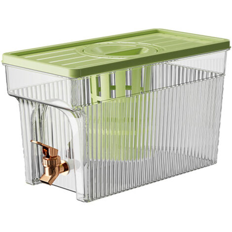 Cold Kettle with Faucet 3L PET Refrigerator Water Filter Dispenser Drink Container for Home Party Green