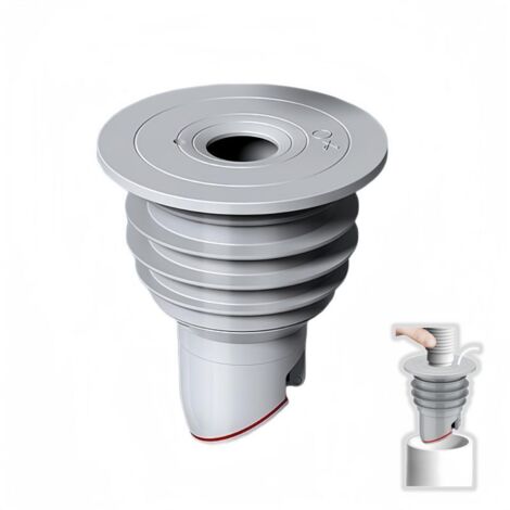 COLDDD - Raccord de tuyau de vidange anti-odeurs pour lave-linge, bouchon de vidange au sol, joint d'étanchéité pour égout, bouchon d'étanchéité pour lave-linge (L 60-65 mm), gris