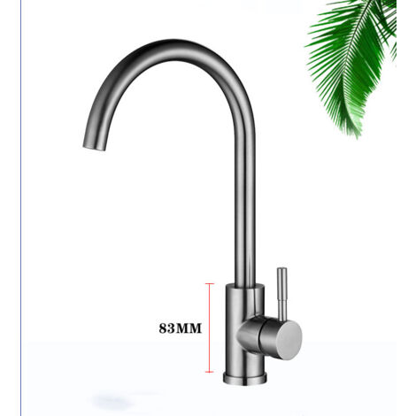 ColdStart Küchenarmatur, Einhebel-Küchenmischbatterie, 360° drehbar, hoher Wasserauslass, Edelstahl-Mischbatterie für heiße und kalte Küche, Amazon Exclusive NPTERBL