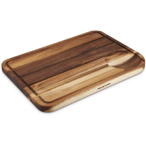 Cole & Mason H722129 Berden Tagliere da Cucina di Carne, Scanalatura del Succo, Asse Per Tritare Arrosti, Prosciutti, Affettati, Legno di Acacia, 467mm x 347mm x 29mm, Non Adatto per Lavastoviglie