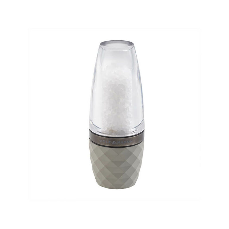 Image of Cole & Mason Precision+ Stemless City Concrete Clear Salt Mill with Gunmetal Band