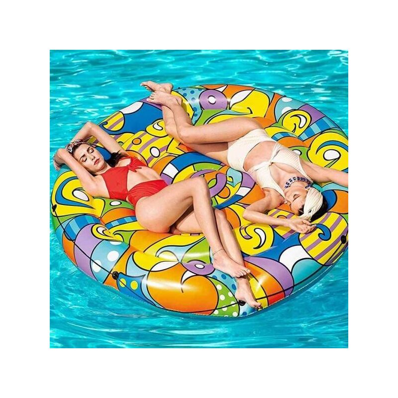 Trade Shop Traesio - Colchoneta Hinchable Isla Pop Art Collection Pvc Mar Piscina 188 Cm