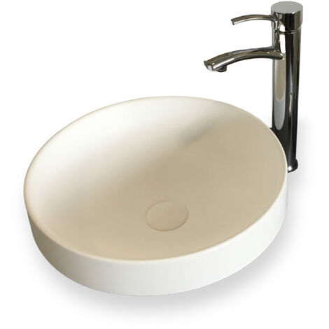Colección Ambra - Lavabo semiencastrado de 40 cm en Solid Surface - Lucia