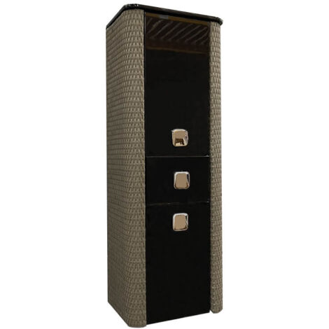 Colección Madison - Columna colgante negra y gris 140 cm - 2 puertas y 1 cajón - ByCA