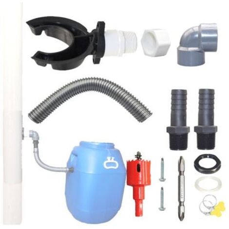 Colector de agua de lluvia XVX para bajante Ø 100-110 mm, colector de agua de lluvia para tejados de hasta 80 m², colector de agua de lluvia, colector de agua con accesorios de montaje incluidos