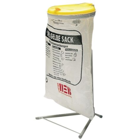 Colector de residuos Al980xAn500xF530mm 120l tapa amarilla (KS) con soporte VAR