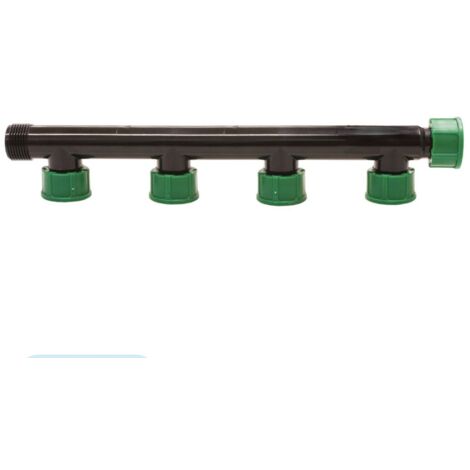 COLECTOR DE RIEGO 4 SALIDAS  COLECTOR DE RIEGO CON CUATRO SALIDAS LATERALES 1 INCLUYEN JUNTAS TORICAS Y GIRO LOCO QUE FACILITAN EL MONTAJE DE ELECTROVALVULAS DE RIEGO  OFERTA EXCLUSIVA