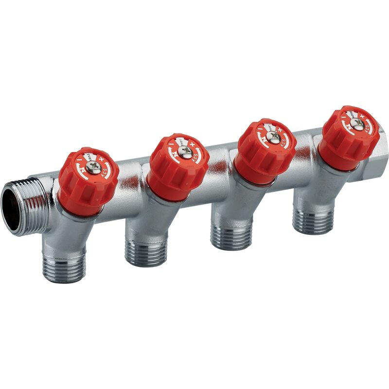 

Distribuidor grifería integrado rojo MHG3/4' - INICIOS macho G1/2' - 4 INICIOS